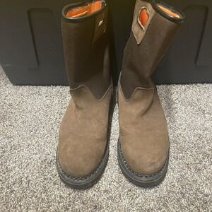 Ridgecut Toughwear Men's Size 9M Wellington Brown Leather‎ Steel Toe Boots
